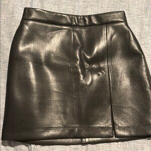 Elegant Black Leather Skirt